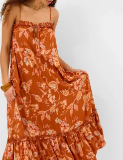 Floral Frilled Maxi Beach Dress