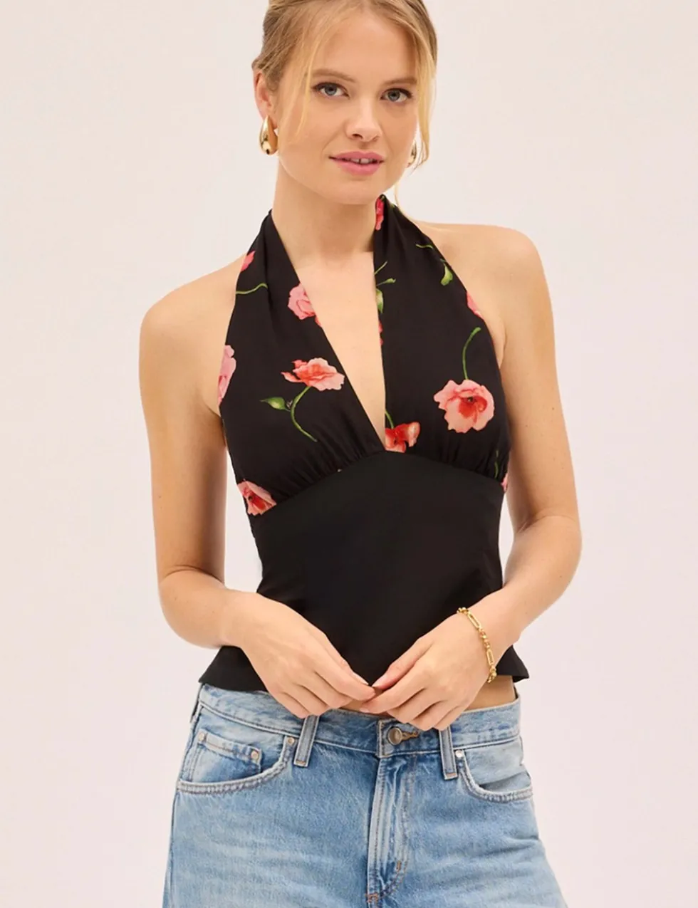 Floral Halter Neck Blouse