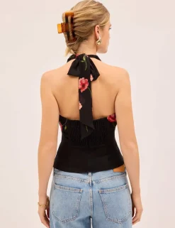 Floral Halter Neck Blouse