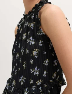Floral Halter Neck Midi Tiered Dress