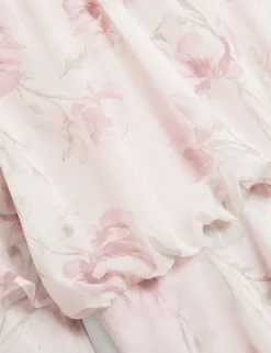 Floral High Neck Tiered Sleeve Mini Dress