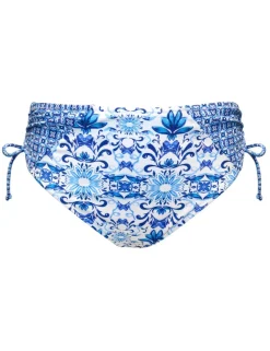 Floral High Waisted Tie Side Ruched Bikini Bottoms