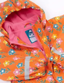 Floral Hooded Fleece Lined Raincoat (1-10 Yrs)