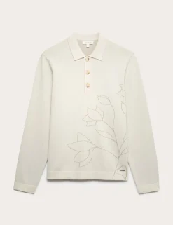 Floral Knitted Polo Shirt