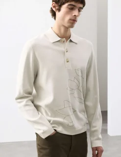 Floral Knitted Polo Shirt
