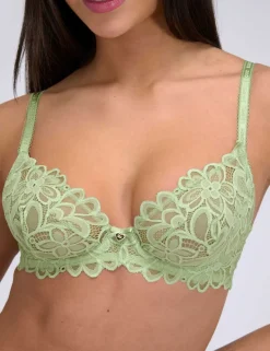 Floral Lace Wired Plunge Bra (B-G)