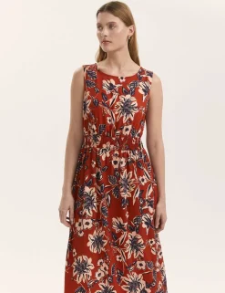 Floral Midaxi Waisted Dress