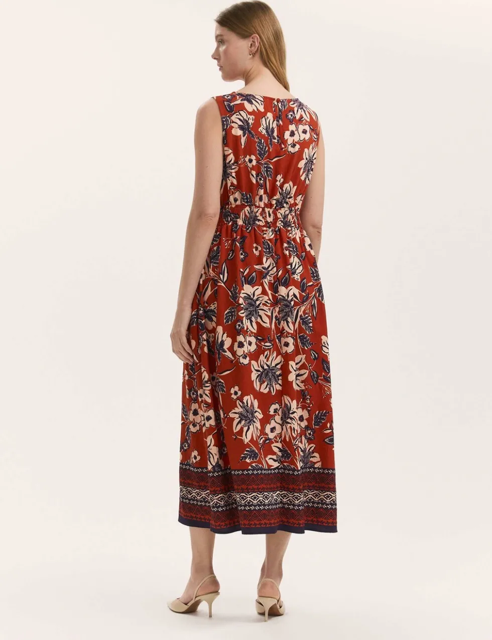 Floral Midaxi Waisted Dress