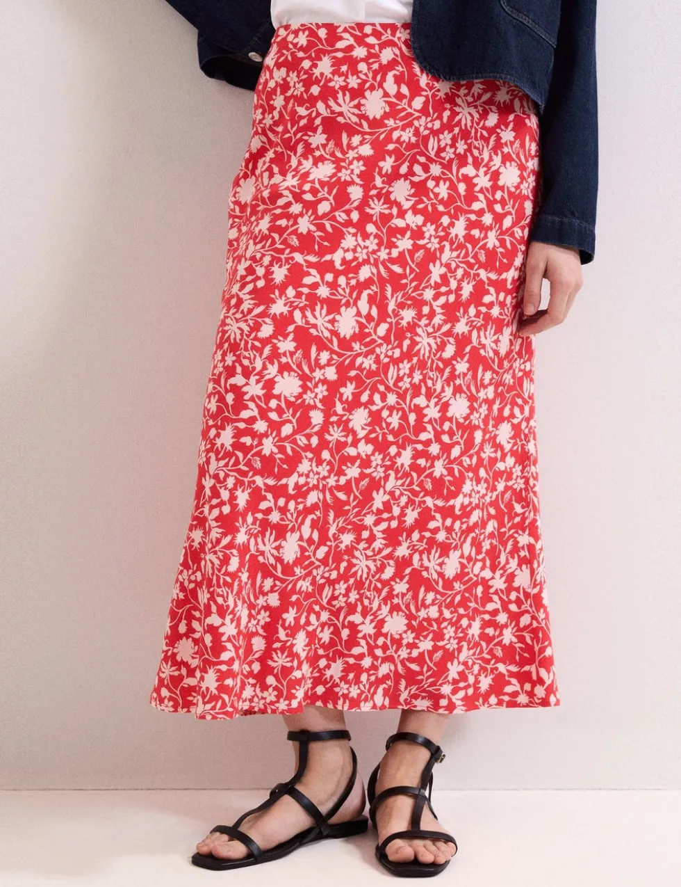 Floral Midi A-Line Skirt
