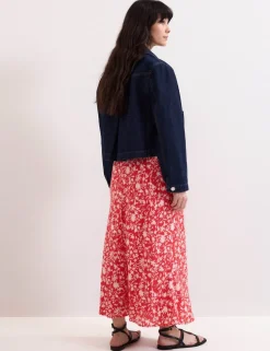 Floral Midi A-Line Skirt