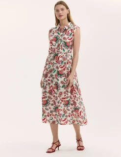 Floral Midi Shirt Dress