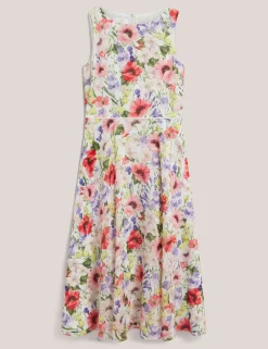 Floral Midi Waisted Dress