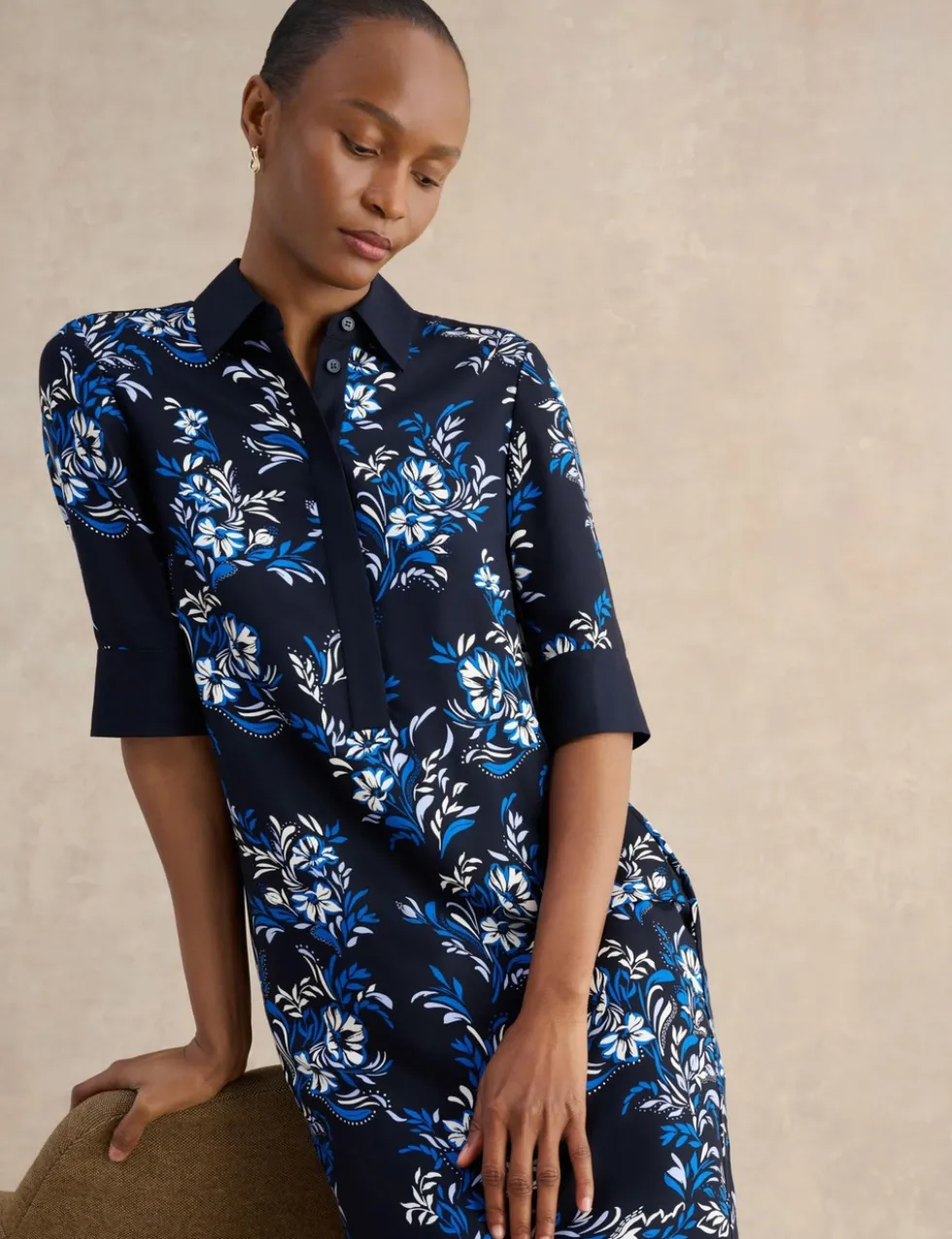 Floral Mini Shirt Dress