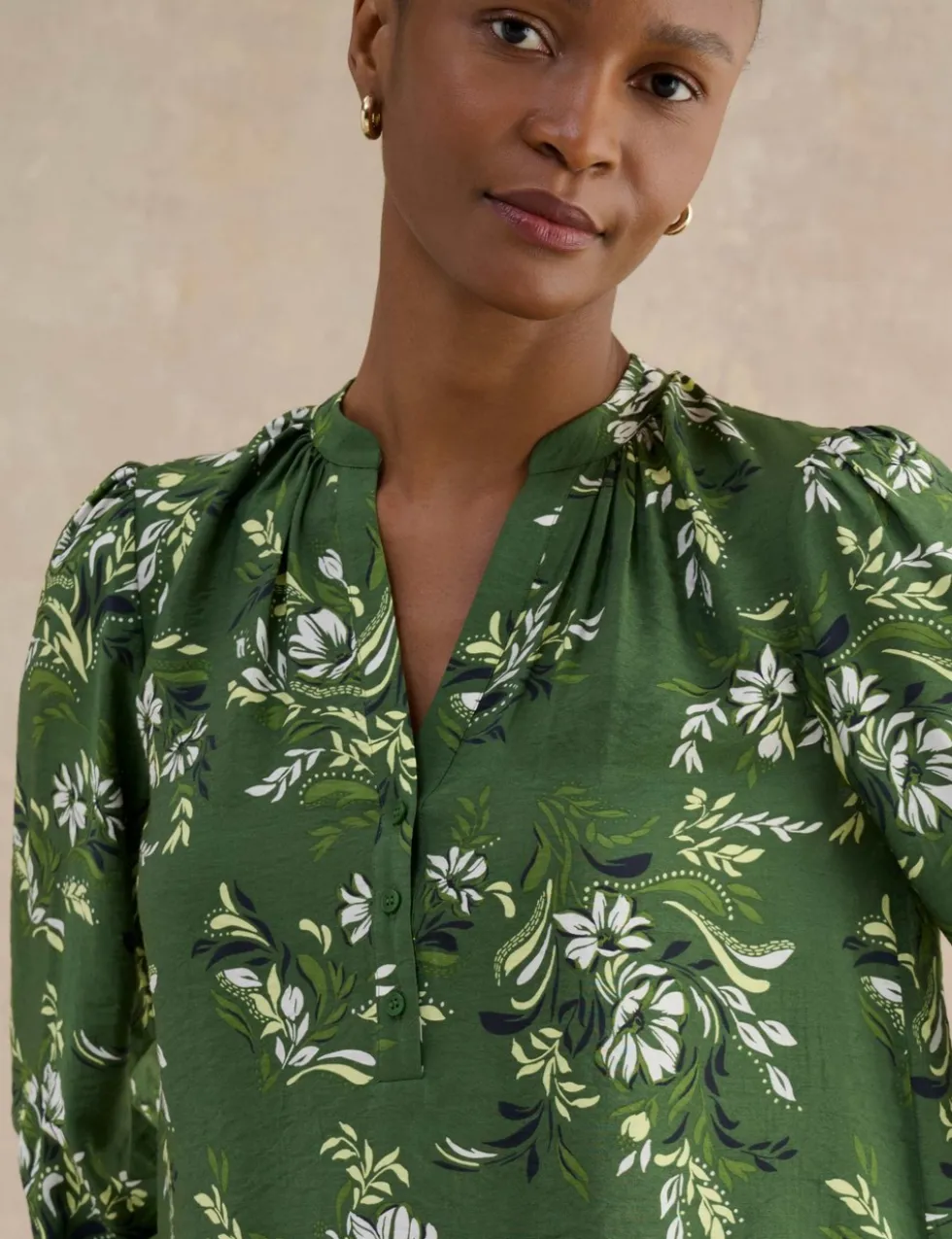 Floral Notch Neck Blouse