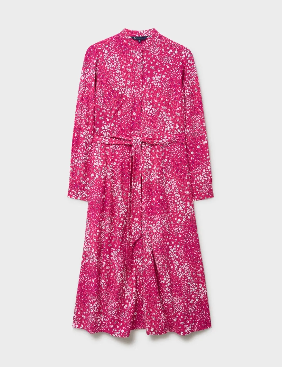 Floral Notch Neck Midi Shirt Dress