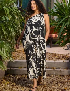 Floral One Shoulder Maxi Beach Dress