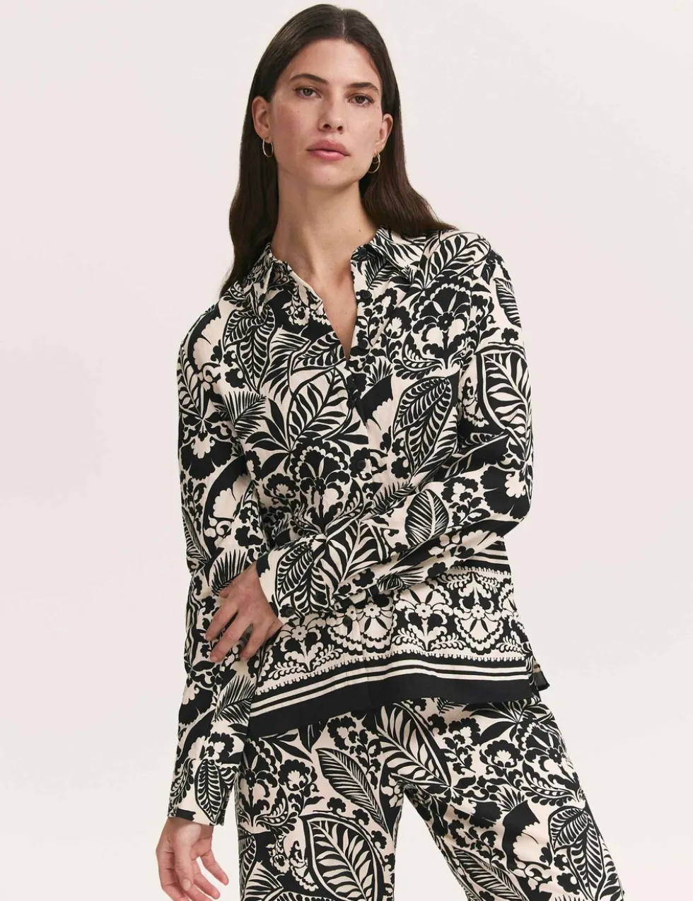 Floral Print Collared Shirt