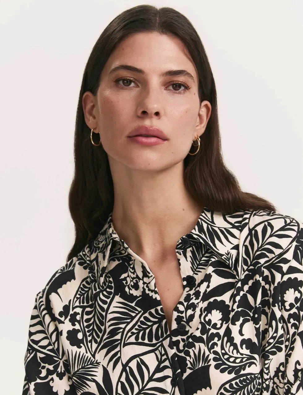 Floral Print Collared Shirt