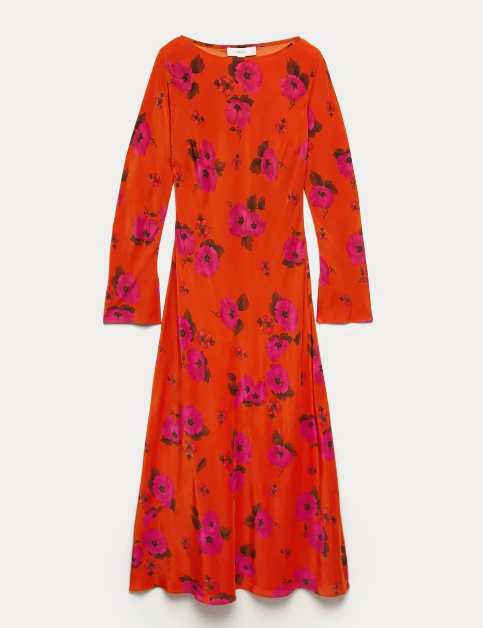 Floral Round Neck Midaxi Column Dress