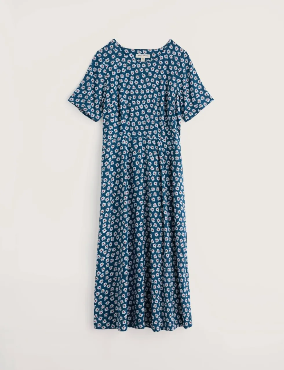 Floral Round Neck Midi Waisted Dress