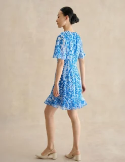 Floral Round Neck Mini Shift Dress