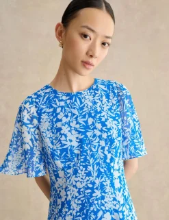 Floral Round Neck Mini Shift Dress