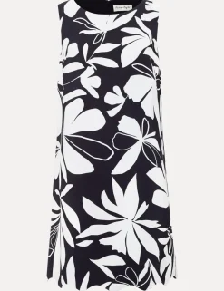 Floral Round Neck Mini Shift Dress