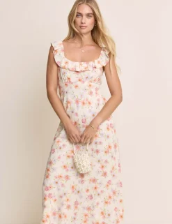 Floral Scoop Neck Midaxi Tea Dress