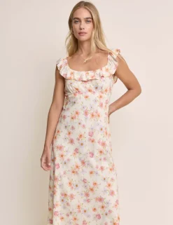 Floral Scoop Neck Midaxi Tea Dress