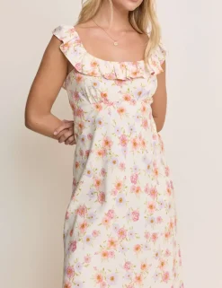 Floral Scoop Neck Midaxi Tea Dress