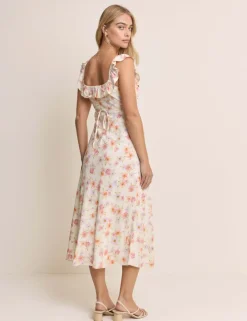 Floral Scoop Neck Midaxi Tea Dress