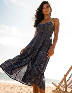 Floral Scoop Neck Midi Slip Dress