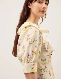 Floral Scoop Neck Midi Tea Dress