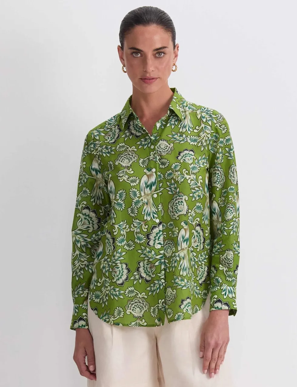 Floral Shirt with Silk