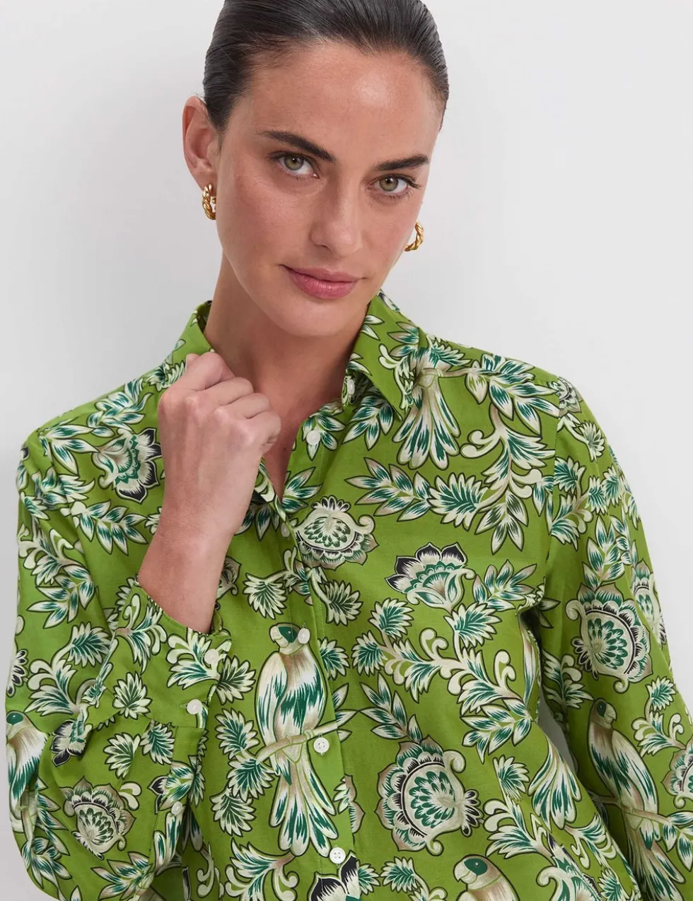 Floral Shirt with Silk