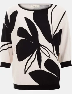 Floral Slash Neck Jumper