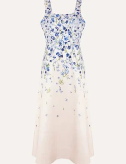 Floral Square Neck Midaxi Skater Dress
