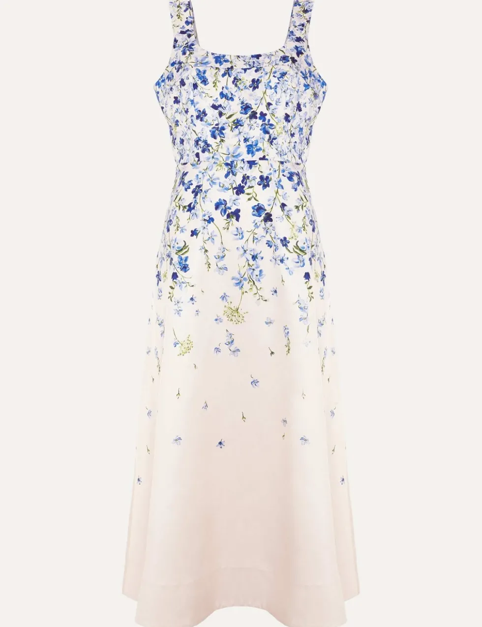 Floral Square Neck Midaxi Skater Dress