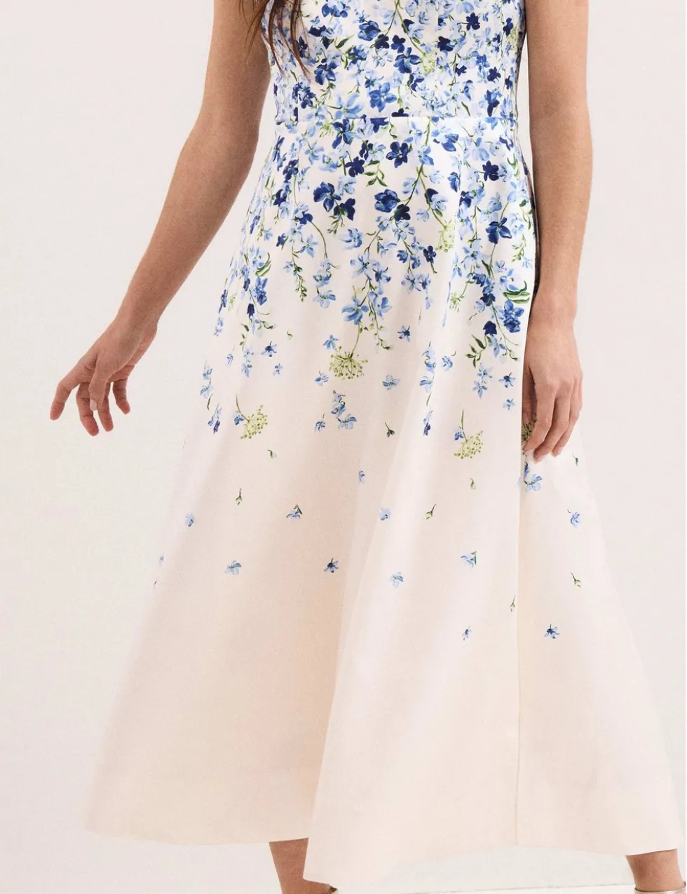 Floral Square Neck Midaxi Skater Dress