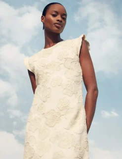 Floral Textured Knitted Mini Dress