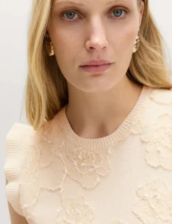 Floral Textured Knitted Mini Dress