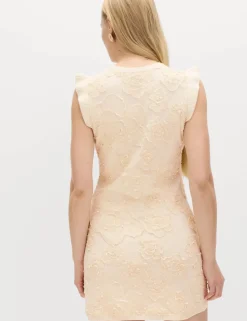Floral Textured Knitted Mini Dress