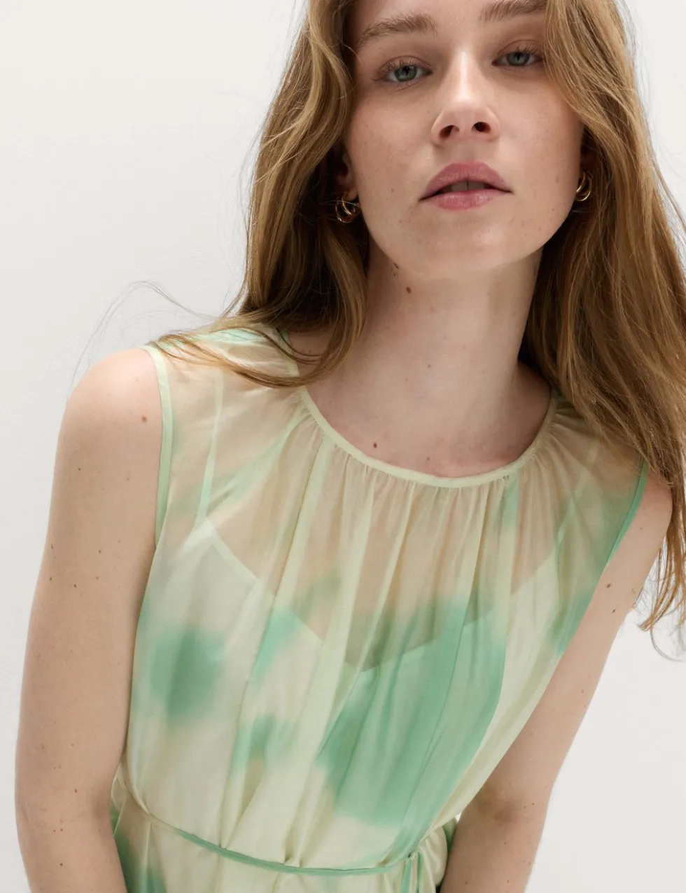 Floral Tie Detail Midi Tiered Dress