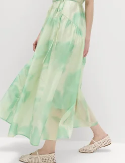 Floral Tie Detail Midi Tiered Dress