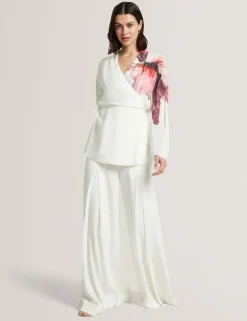Floral Tie Detail Wrap Blouse