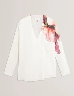 Floral Tie Detail Wrap Blouse