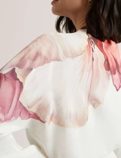 Floral Tie Detail Wrap Blouse