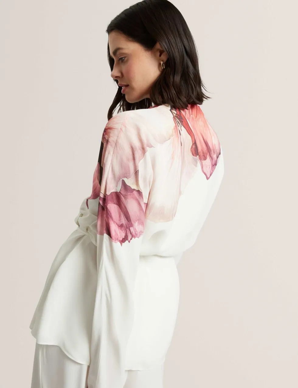 Floral Tie Detail Wrap Blouse
