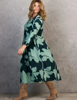 Floral Tie Front Midi Dress