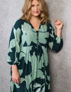 Floral Tie Front Midi Dress